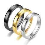Mens Steel Round Finger Ring - Classic Style for Everyday Wear - Buzzastore