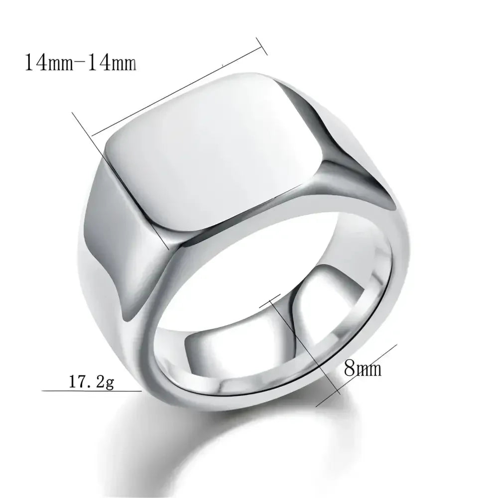 Mens Steel Round Finger Ring - Classic Style for Everyday Wear - Buzzastore