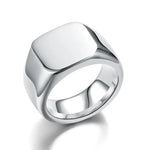 Mens Steel Round Finger Ring - Classic Style for Everyday Wear - Buzzastore