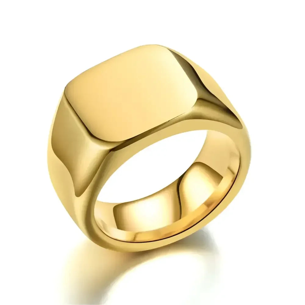 Mens Steel Round Finger Ring - Classic Style for Everyday Wear - Buzzastore