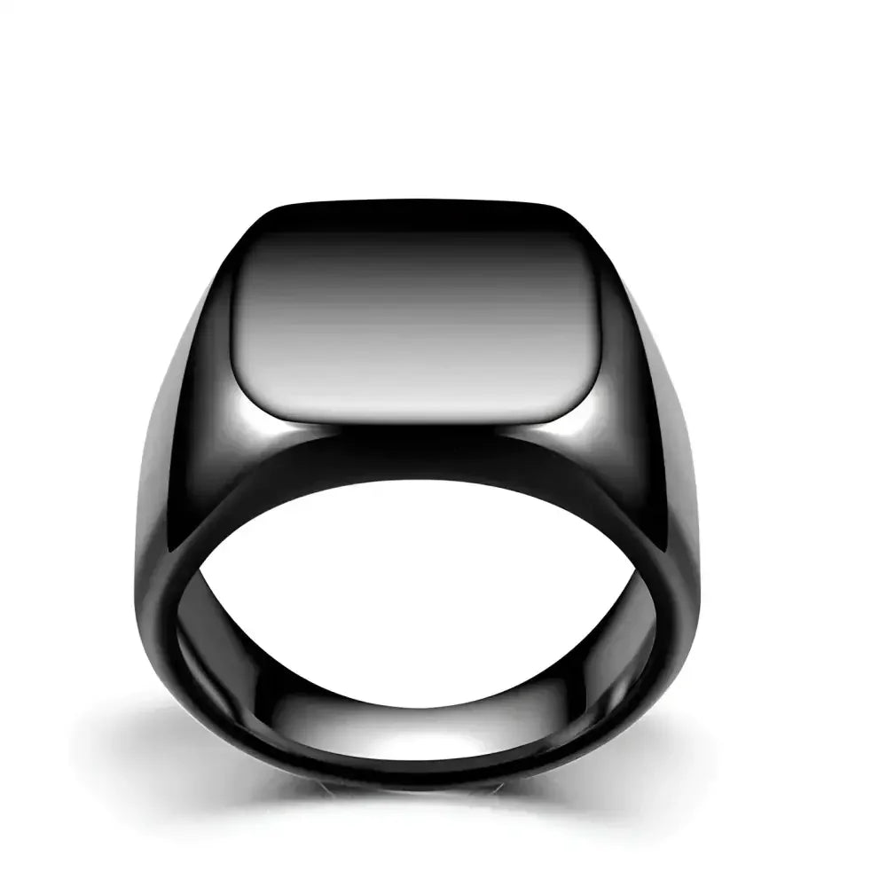 Mens Steel Round Finger Ring - Classic Style for Everyday Wear - Buzzastore