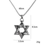Silver Star of David Pendant Necklace - Elegant Jewish Jewelry Accessory - Buzzastore
