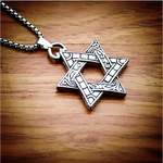 Silver Star of David Pendant Necklace - Elegant Jewish Jewelry Accessory - Buzzastore