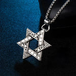 Silver Star of David Pendant Necklace - Elegant Jewish Jewelry Accessory - Buzzastore