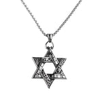 Silver Star of David Pendant Necklace - Elegant Jewish Jewelry Accessory - Buzzastore