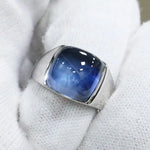 Mens Sterling Silver Ring with Sapphire Accent - Elegant Jewelry for Every Occasion - Buzzastore