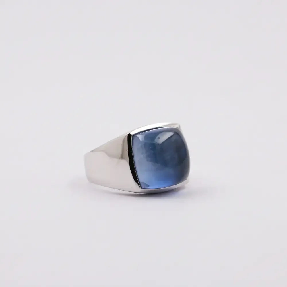 Mens Sterling Silver Ring with Sapphire Accent - Elegant Jewelry for Every Occasion - Buzzastore