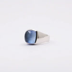 Mens Sterling Silver Ring with Sapphire Accent - Elegant Jewelry for Every Occasion - Buzzastore