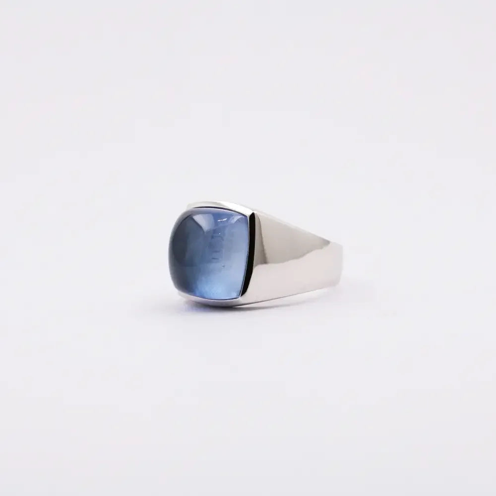 Mens Sterling Silver Ring with Sapphire Accent - Elegant Jewelry for Every Occasion - Buzzastore