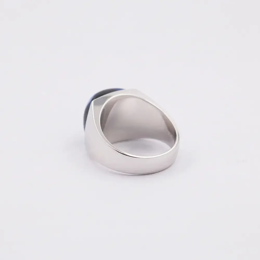 Mens Sterling Silver Ring with Sapphire Accent - Elegant Jewelry for Every Occasion - Buzzastore
