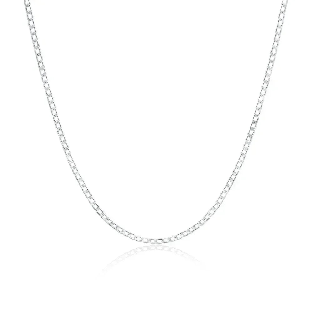Wholesale Men's 925 Sterling Silver Necklace 2/4/6/8/10/12MM 40-75cm Chain Lobster Clasp Man Boy Women Engagement Jewelry - Buzzastore