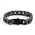NUOYA Mens Gold Stainless Steel Cuban Link Bracelet - Stylish Durable Accessory - Buzzastore