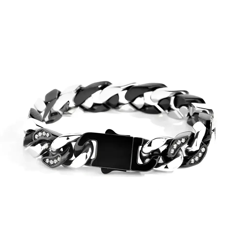 NUOYA Mens Gold Stainless Steel Cuban Link Bracelet - Stylish Durable Accessory - Buzzastore