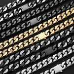 NUOYA Mens Gold Stainless Steel Cuban Link Bracelet - Stylish Durable Accessory - Buzzastore