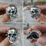 Sterling Silver Skeleton Ring - Unique Gothic Jewelry for Men and Women - Buzzastore