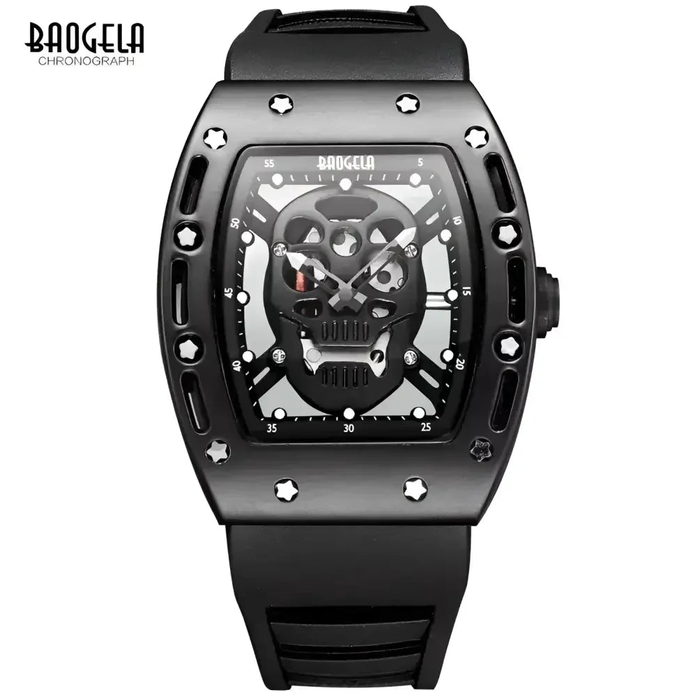 Luminous Skeleton Skull Quartz Watch for Men - BAOGELA Fashion Timepiece - Buzzastore