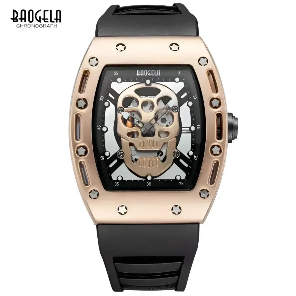 Luminous Skeleton Skull Quartz Watch for Men - BAOGELA Fashion Timepiece - Buzzastore