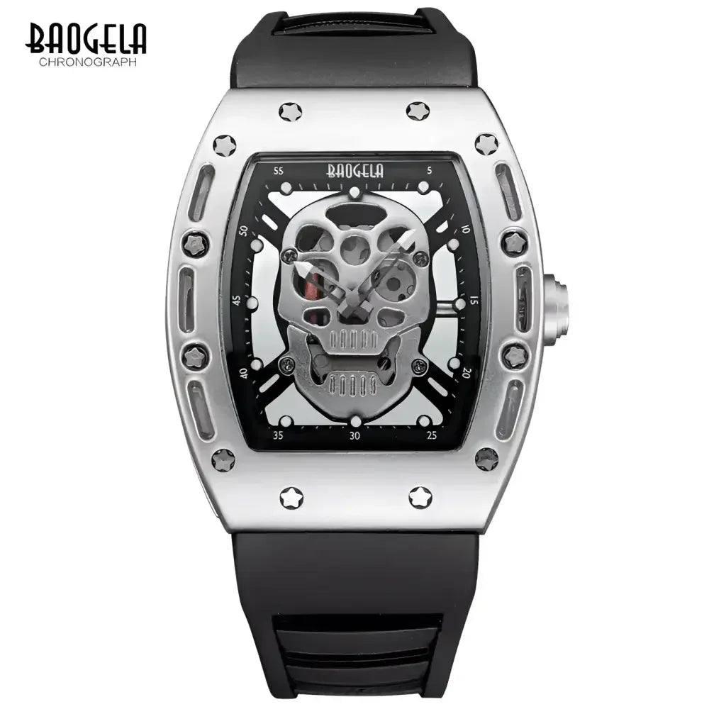 Luminous Skeleton Skull Quartz Watch for Men - BAOGELA Fashion Timepiece - Buzzastore