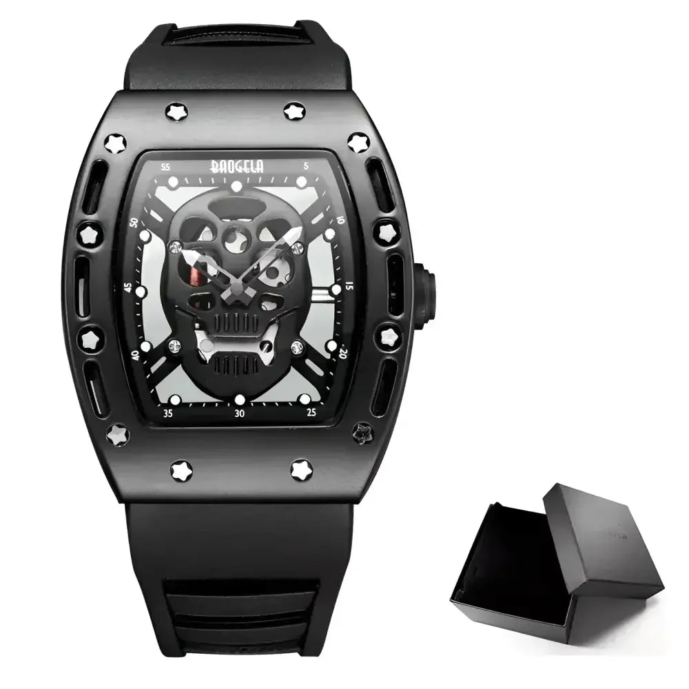 Luminous Skeleton Skull Quartz Watch for Men - BAOGELA Fashion Timepiece - Buzzastore