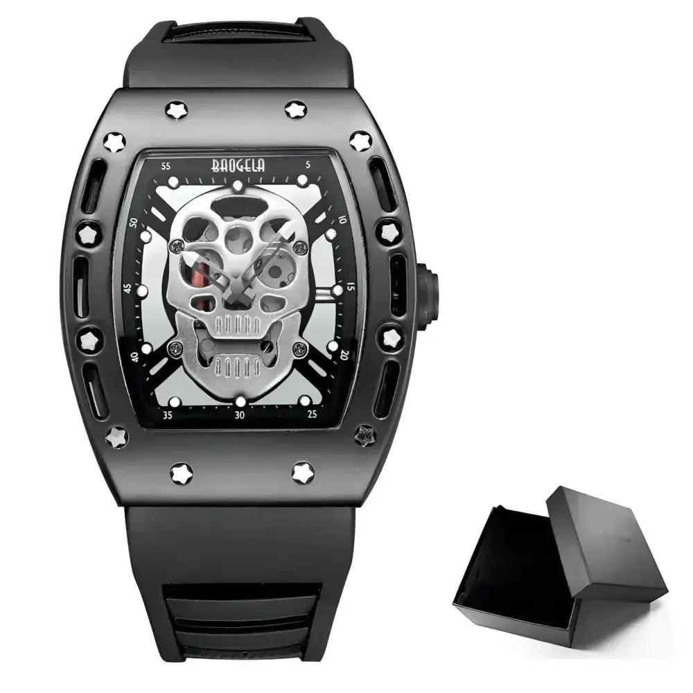 Luminous Skeleton Skull Quartz Watch for Men - BAOGELA Fashion Timepiece - Buzzastore