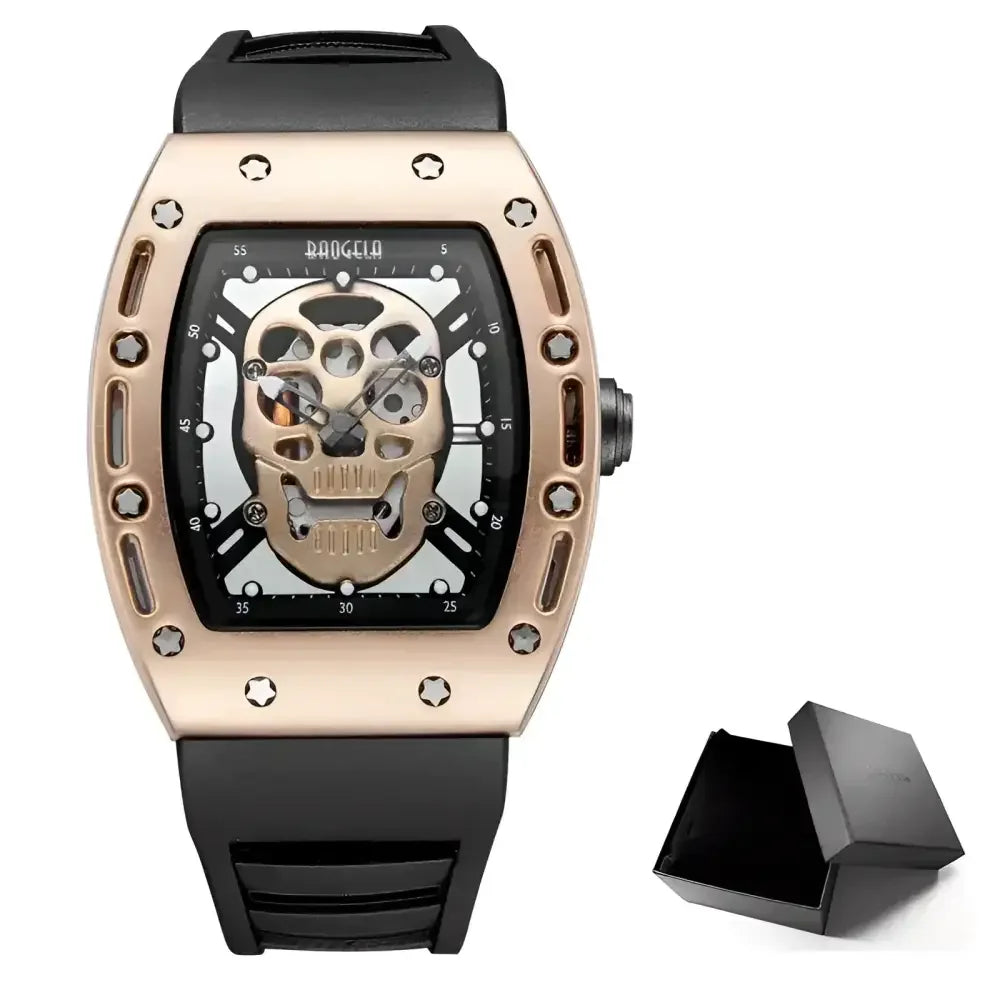 Luminous Skeleton Skull Quartz Watch for Men - BAOGELA Fashion Timepiece - Buzzastore