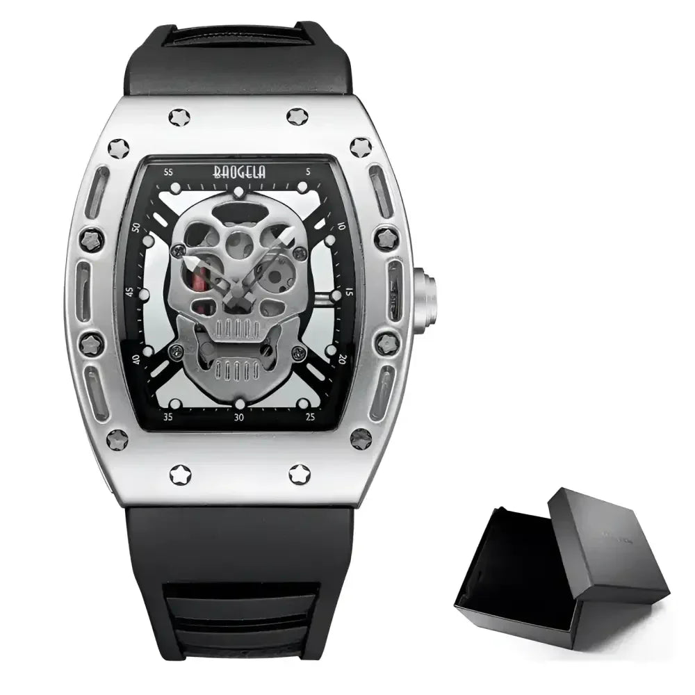 Luminous Skeleton Skull Quartz Watch for Men - BAOGELA Fashion Timepiece - Buzzastore