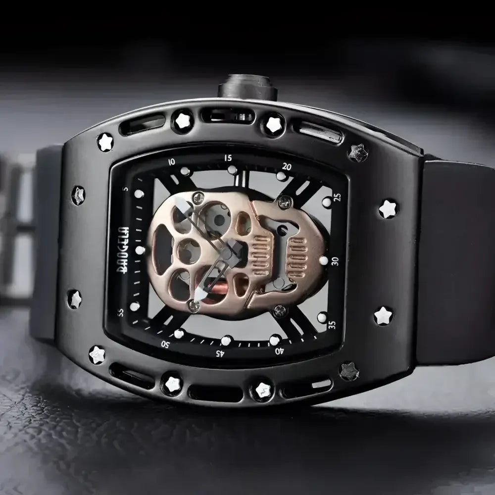 Luminous Skeleton Skull Quartz Watch for Men - BAOGELA Fashion Timepiece - Buzzastore