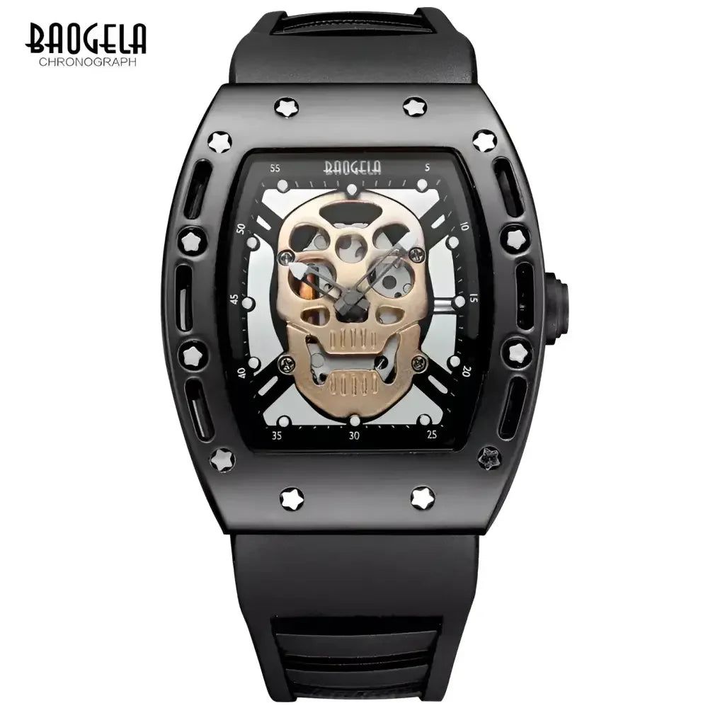 Luminous Skeleton Skull Quartz Watch for Men - BAOGELA Fashion Timepiece - Buzzastore