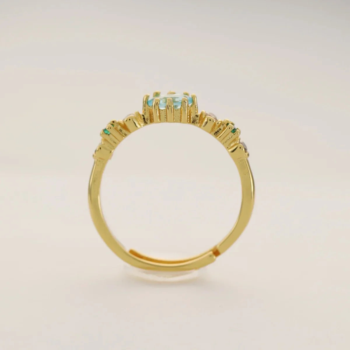 S925 Sterling Silver Womens Ring with Sparkling Zircon Inlay 18k Gold Plating - Elegant Gift Jewelry - Buzzastore