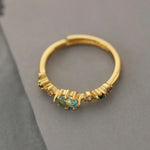 S925 Sterling Silver Womens Ring with Sparkling Zircon Inlay 18k Gold Plating - Elegant Gift Jewelry - Buzzastore
