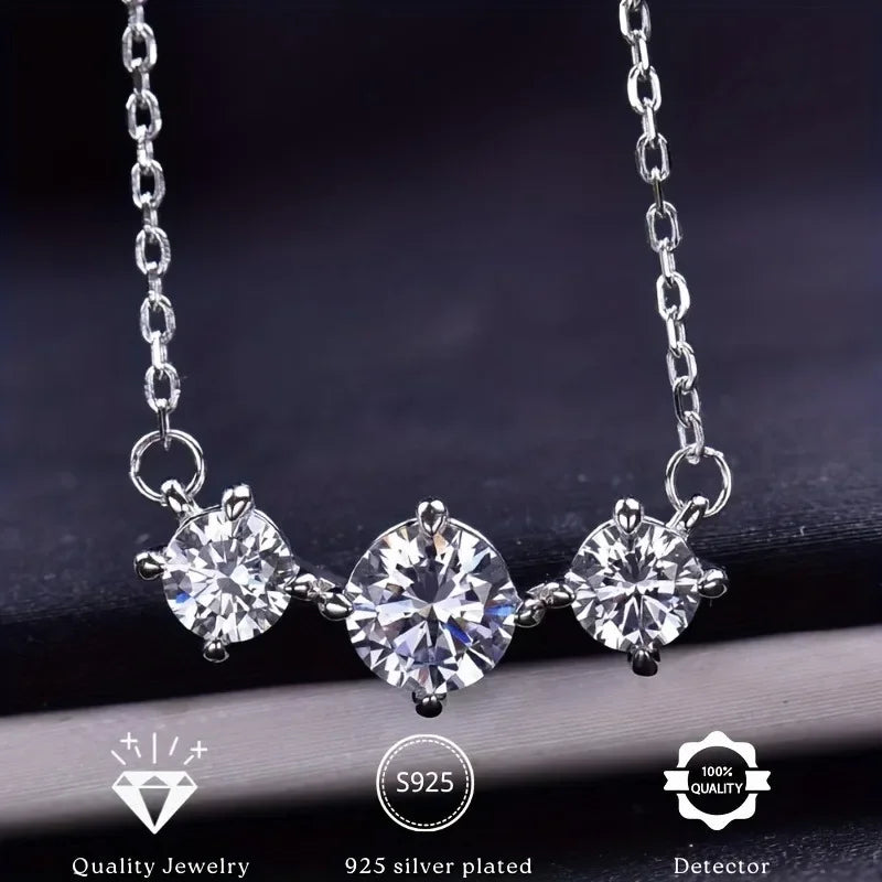 925 Sterling Silver Classic Collarbone Necklace - Elegant Womens Jewelry - Buzzastore