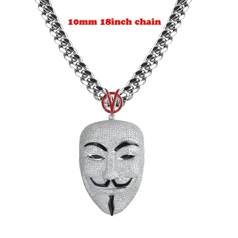 V for Vendetta Hip Hop Necklace by KeloKang - Stylish Accessory for Fans - Buzzastore