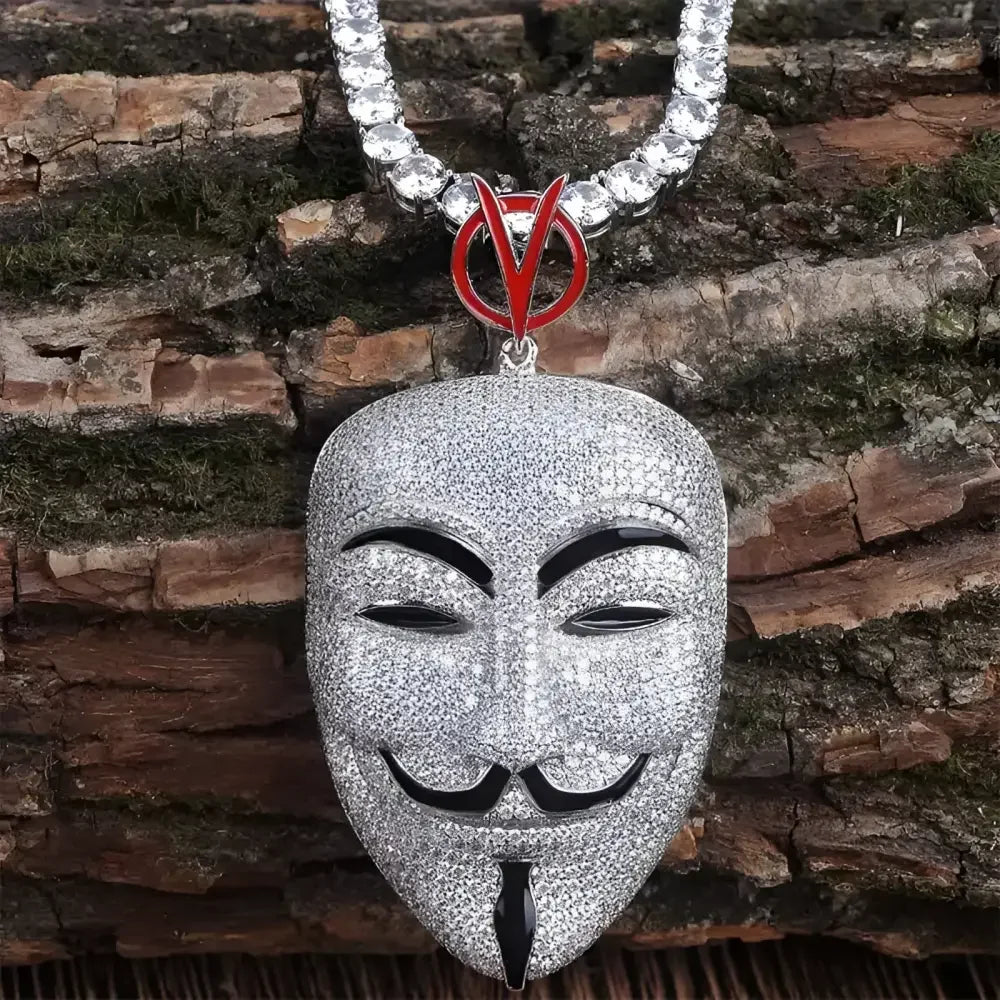 V for Vendetta Hip Hop Necklace by KeloKang - Stylish Accessory for Fans - Buzzastore