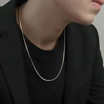 925 Sterling Silver 2MM Snake Link Chain Necklace for Men Women - Punk Hip-Hop Style Jewelry Gift - Buzzastore