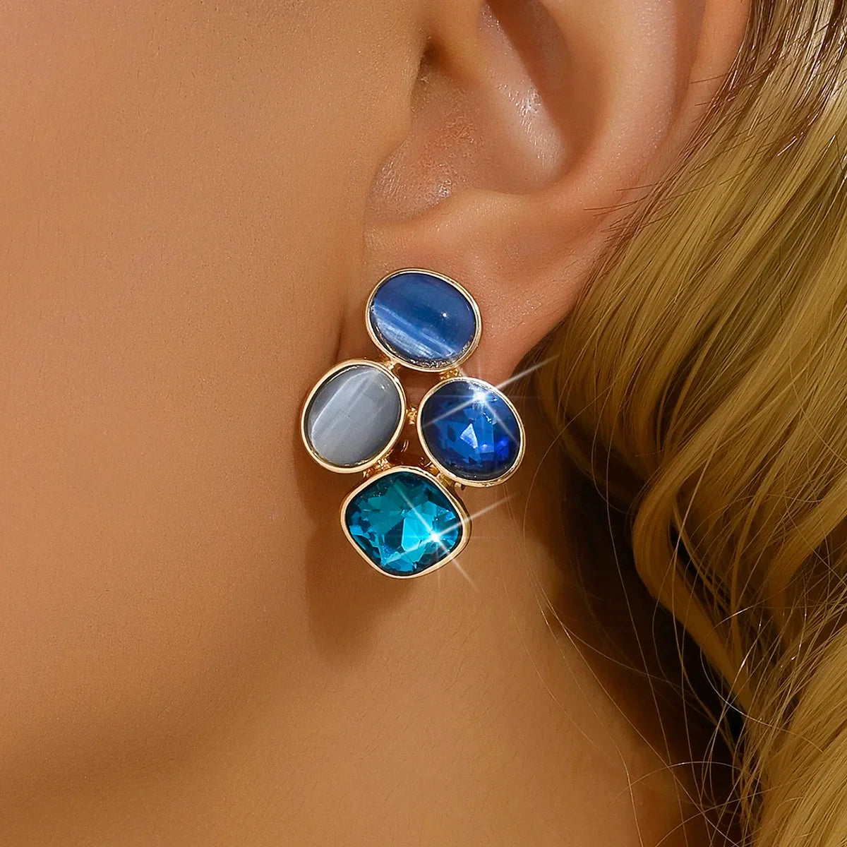 Colorful Geometric Earrings for Women Bohemian Ear Piercing Jewelry Gift - Buzzastore