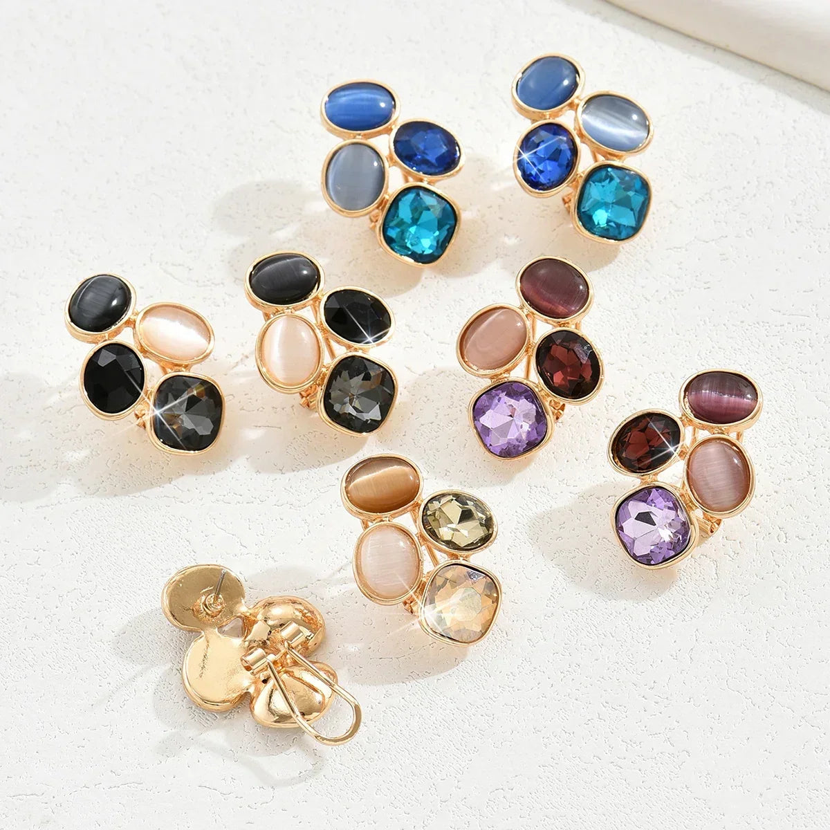 Colorful Geometric Earrings for Women Bohemian Ear Piercing Jewelry Gift - Buzzastore