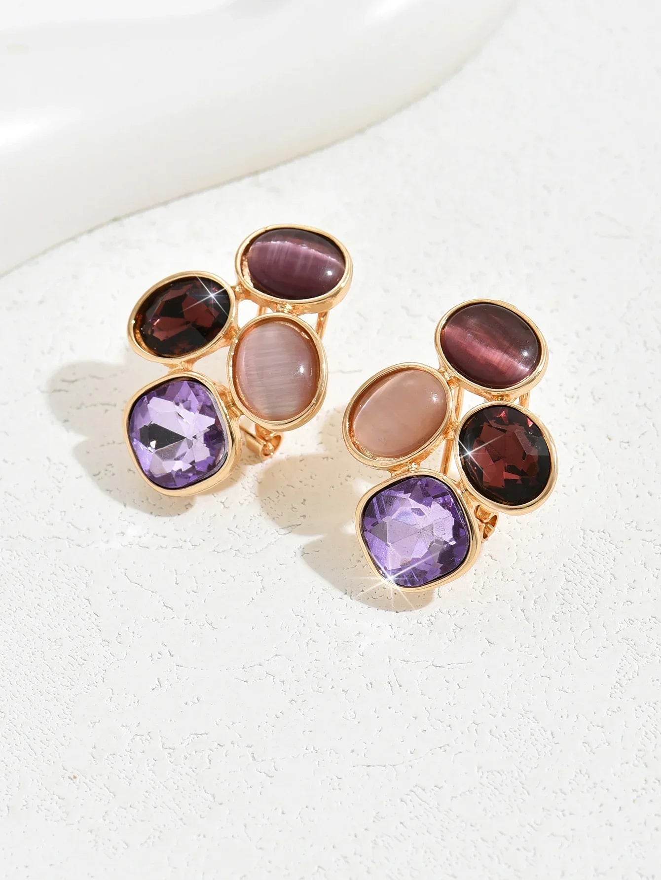 Colorful Geometric Earrings for Women Bohemian Ear Piercing Jewelry Gift - Buzzastore