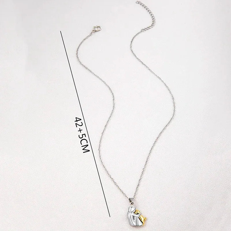 Dog and Girl Pendant Necklace - Cute Animal Jewelry for Women - Buzzastore