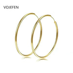 18k Pure Gold Hoop Earrings - Elegant Jewelry for Any Occasion - Buzzastore