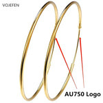 18k Pure Gold Hoop Earrings - Elegant Jewelry for Any Occasion - Buzzastore