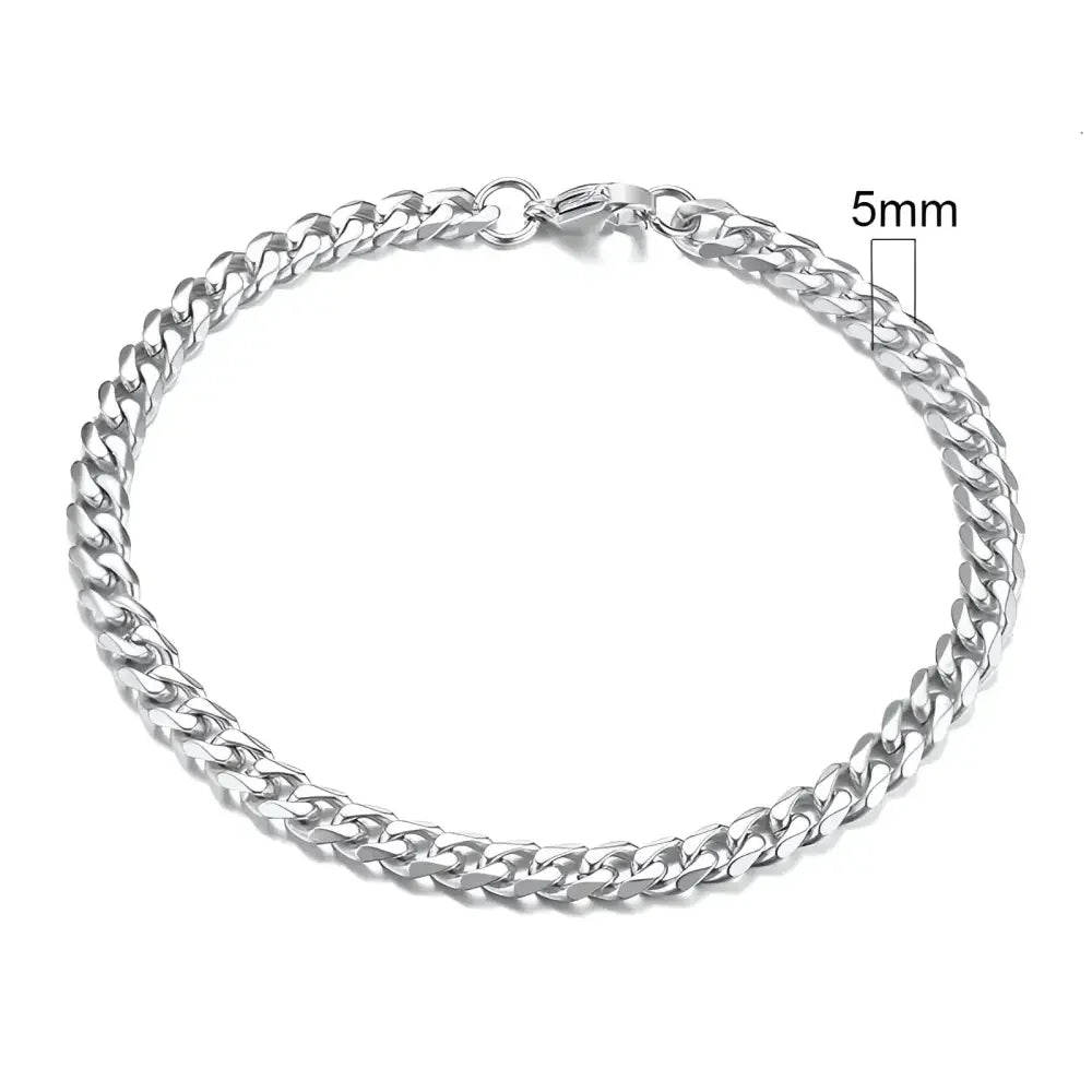 Vnox Silver Chunky Miami Curb Chain Bracelet for Men - Buzzastore