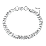 Vnox Silver Chunky Miami Curb Chain Bracelet for Men - Buzzastore