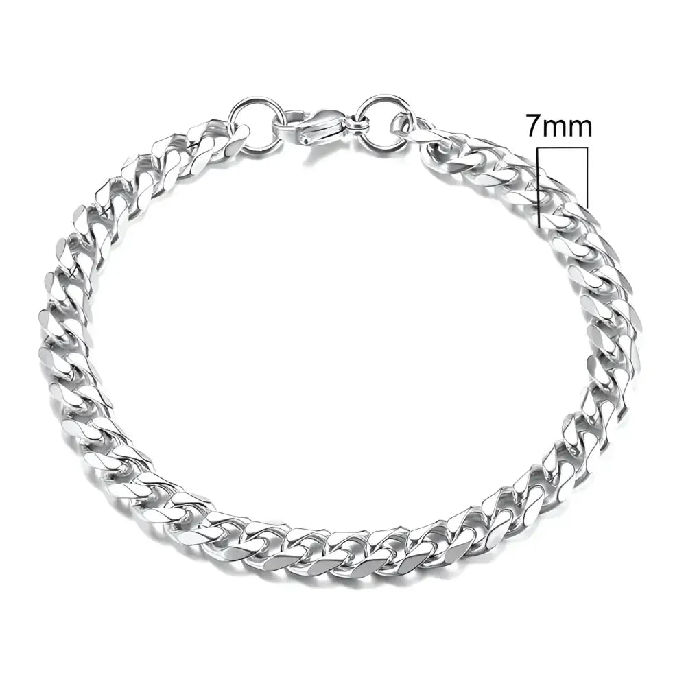 Vnox Silver Chunky Miami Curb Chain Bracelet for Men - Buzzastore