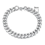 Vnox Silver Chunky Miami Curb Chain Bracelet for Men - Buzzastore