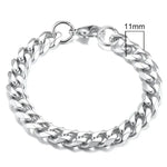 Vnox Silver Chunky Miami Curb Chain Bracelet for Men - Buzzastore