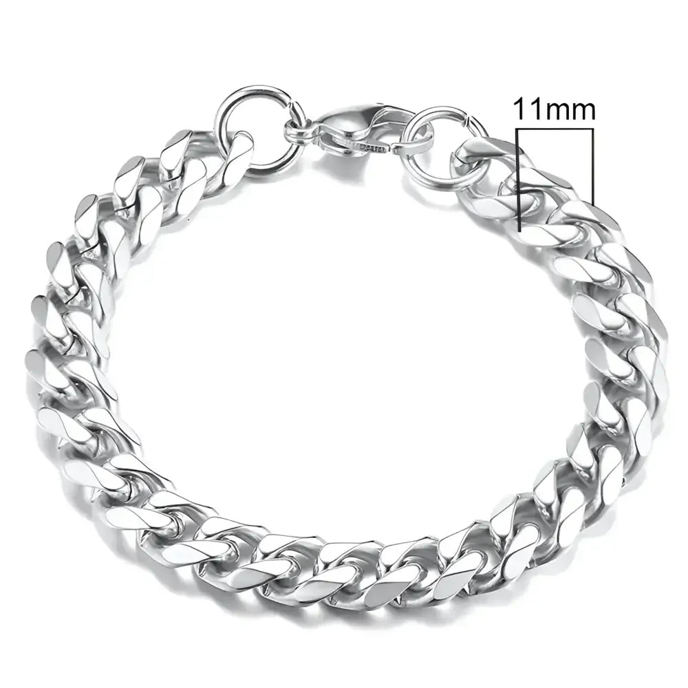 Vnox Silver Chunky Miami Curb Chain Bracelet for Men - Buzzastore