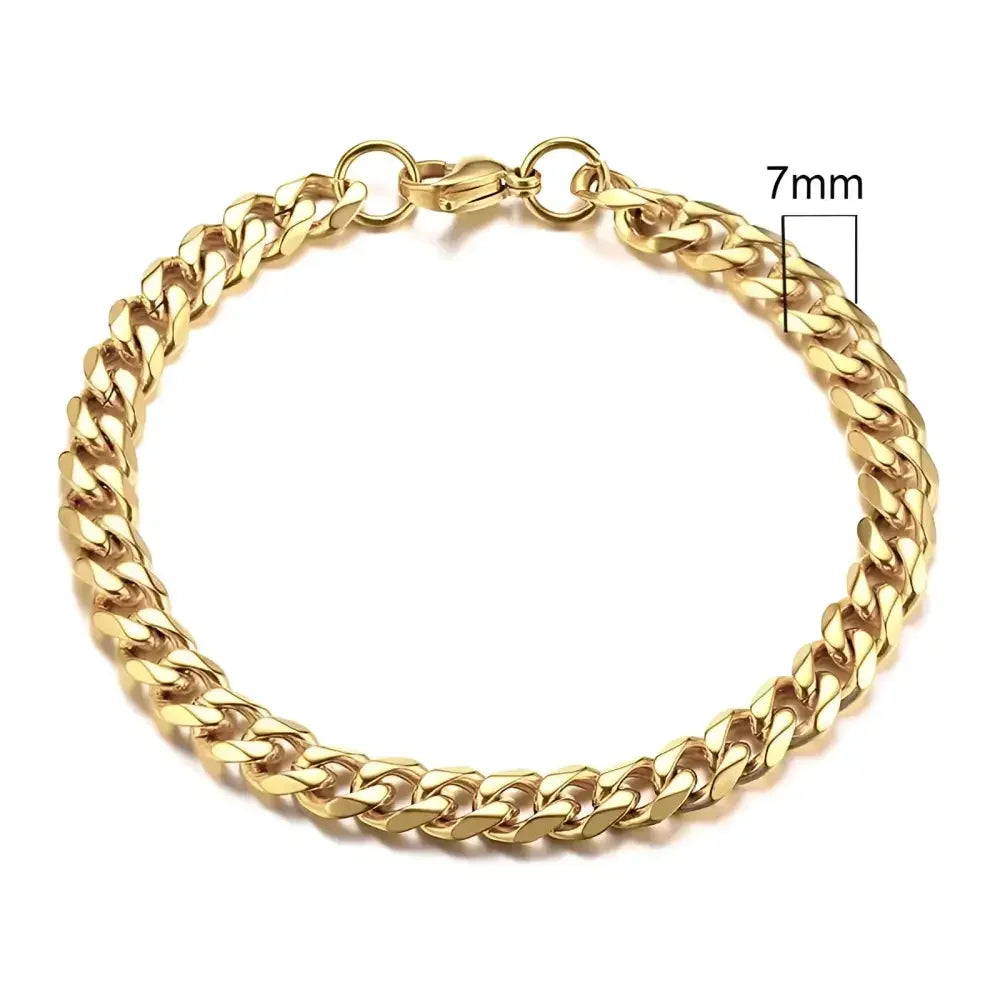 Vnox Silver Chunky Miami Curb Chain Bracelet for Men - Buzzastore