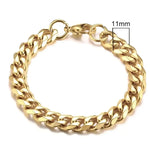 Vnox Silver Chunky Miami Curb Chain Bracelet for Men - Buzzastore