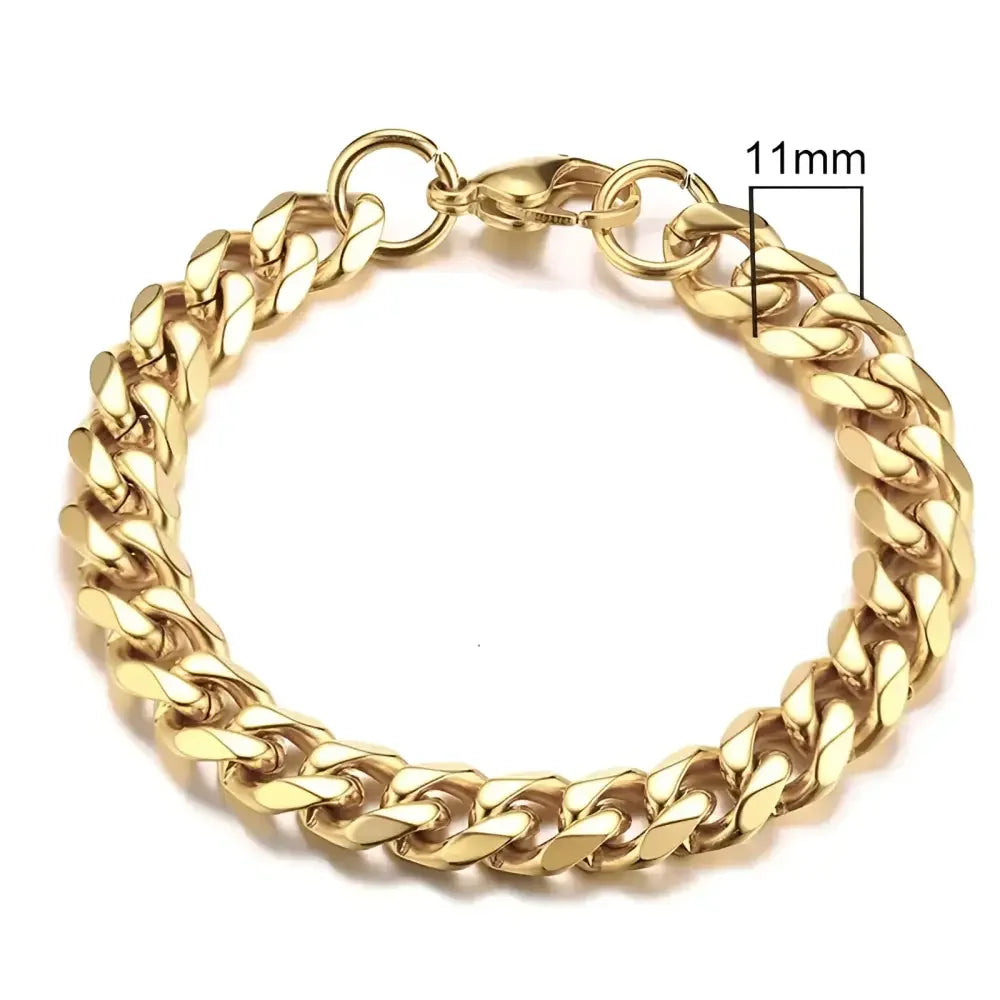 Vnox Silver Chunky Miami Curb Chain Bracelet for Men - Buzzastore