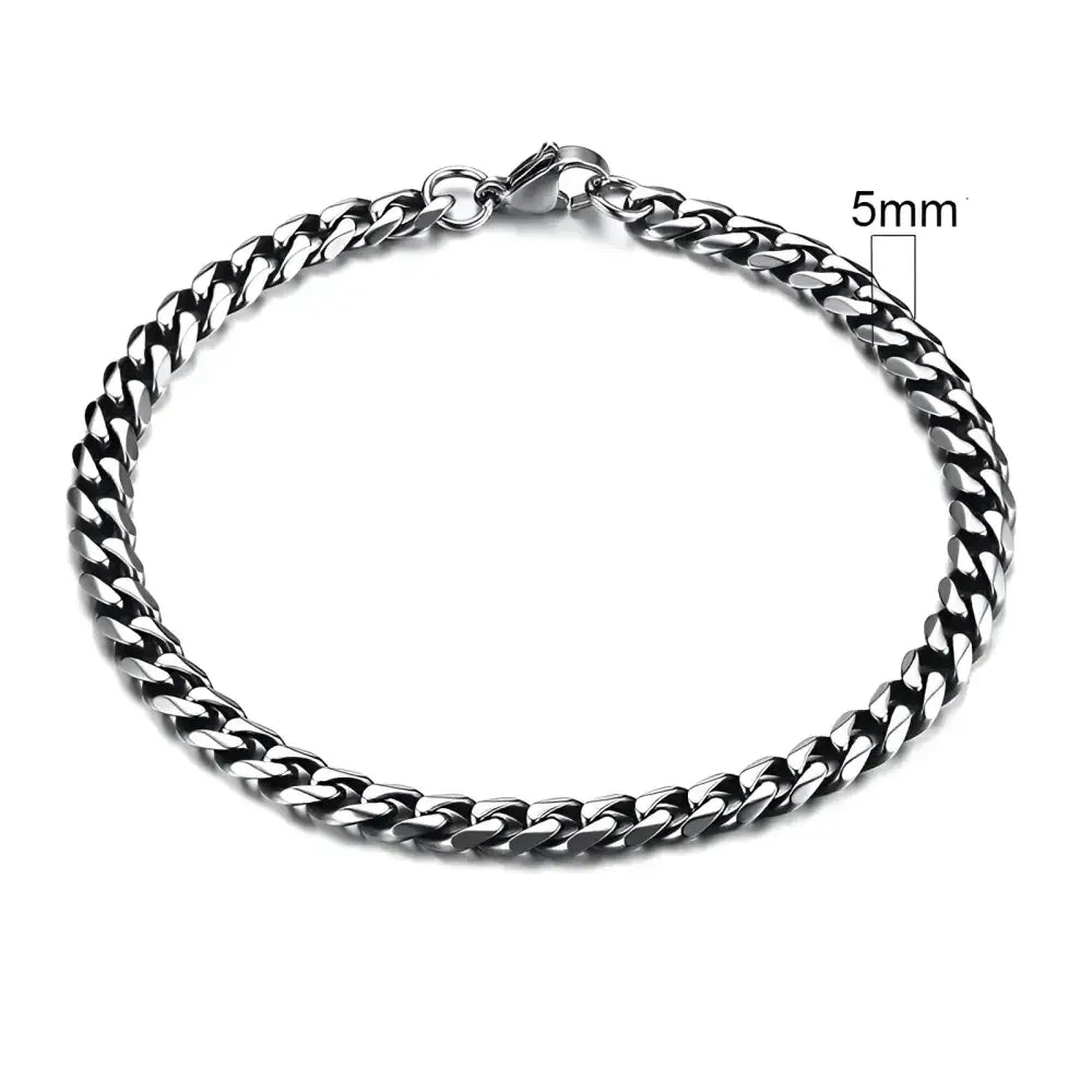 Vnox Silver Chunky Miami Curb Chain Bracelet for Men - Buzzastore